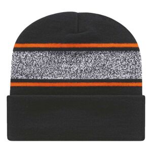 USA-Made Variegated Striped Cuffed Beanie Thumbnail