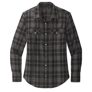 Women's Long Sleeve Ombre Plaid Shirt Thumbnail