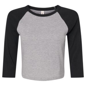 Women's Micro Rib Three-Quarter Raglan Sleeve Baby Tee Thumbnail