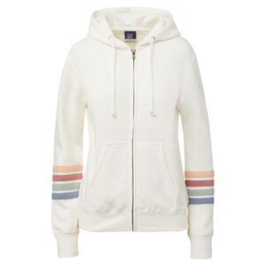 Women's Striped Sleeves Full-Zip Hooded Sweatshirt Thumbnail
