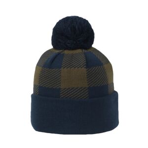 Plaid Watch Cap with Pom Thumbnail