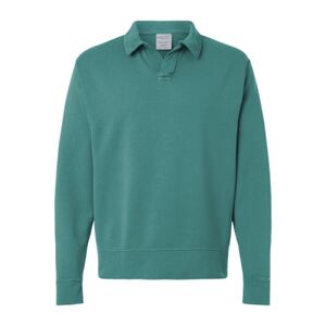 Unisex Garment-Dyed Polo Collar Sweatshirt Thumbnail