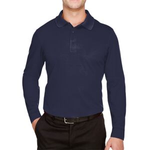 Men's Tall CrownLux Performance® Plaited Long Sleeve Polo Thumbnail