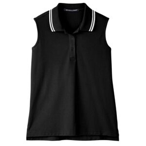 Women's CrownLux Performance® Plaited Tipped Sleeveless Polo Thumbnail