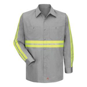 Men's Enhanced Visibility Long Sleeve Cotton Work Shirt Thumbnail