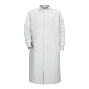 Unisex Gripper-Front Pocketless Butcher Coat With Knit Cuffs Thumbnail