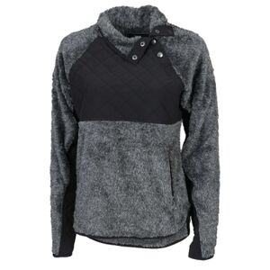 Women's Quilted Fuzzy Fleece Snap Placket Pullover Thumbnail